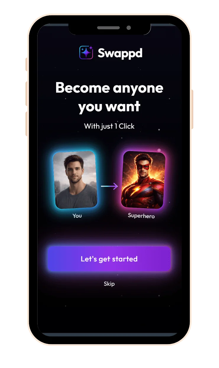 SwappdAI App Screenshot with different Fun Card Characters - Become Anyone You Want