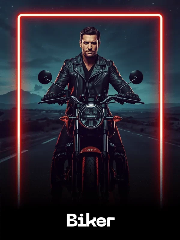 Biker Fun Card AI Face Swap Style - created with the SwappdAI App