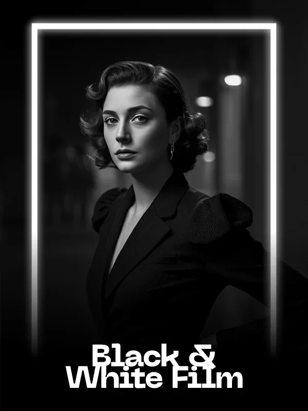 Black & White Film Fun Card AI Swap Style - created with the SwappdAI App