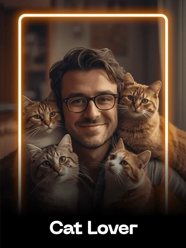 Cat LOver Fun Card AI Face Swap Style - created with the SwappdAI App