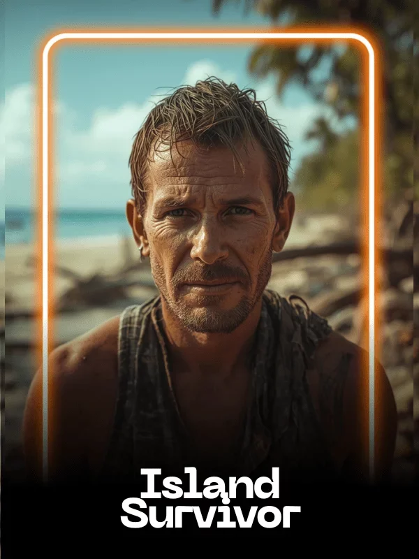 Island Survivor Fun Card AI Face Swap Style - created with the SwappdAI App