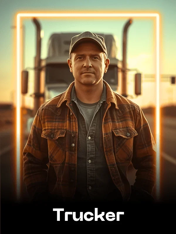 Trucker Fun Card AI Face Swap Style - created with the SwappdAI App